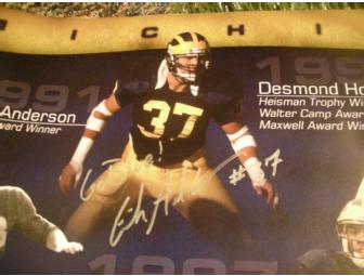 Charles Woodson, LaMarr Woodley, David Baas & Erick Anderson signed trophy winners poster