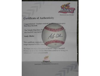Andy Dirks autographed baseball