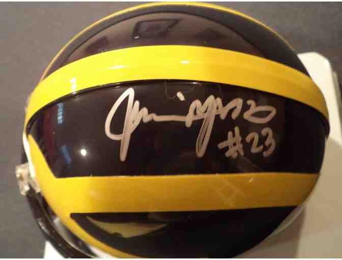 Jamie Morris autographed Michigan mini football helmet