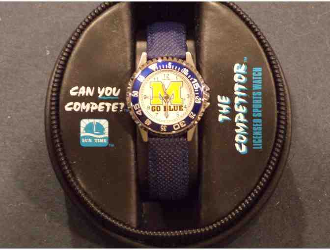 MIchigan watch with navy blue strap