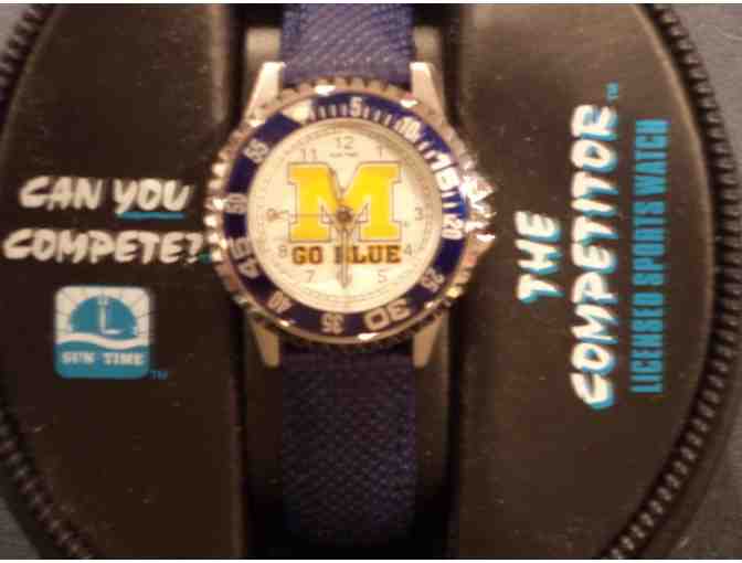MIchigan watch with navy blue strap