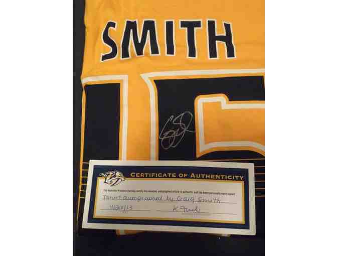 Nashville Predators package #2- David Legwand autographed puck & Craig Smith auto t-shirt