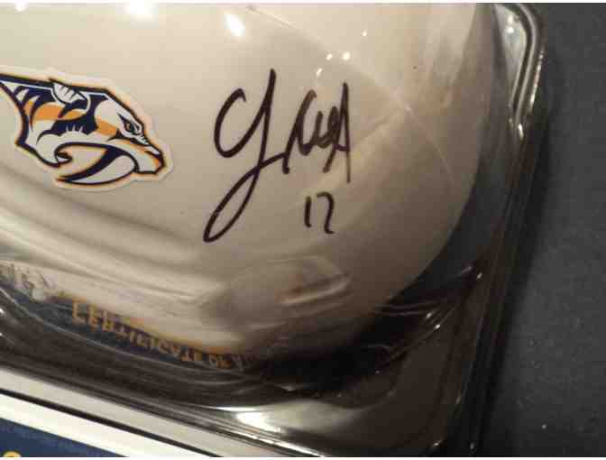 Nashville Predators package #3 - Chris Mueller autographed Predators mini-hockey helmet
