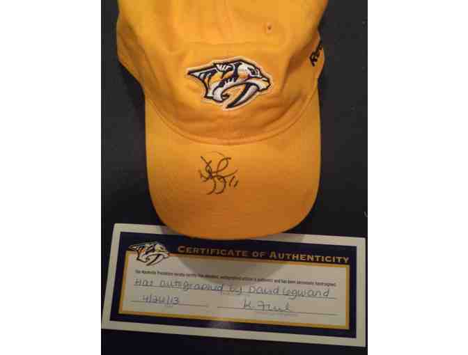 Nashville Predatprs package #1 - David Legwand autographed hat & Chris Mueller auto puck