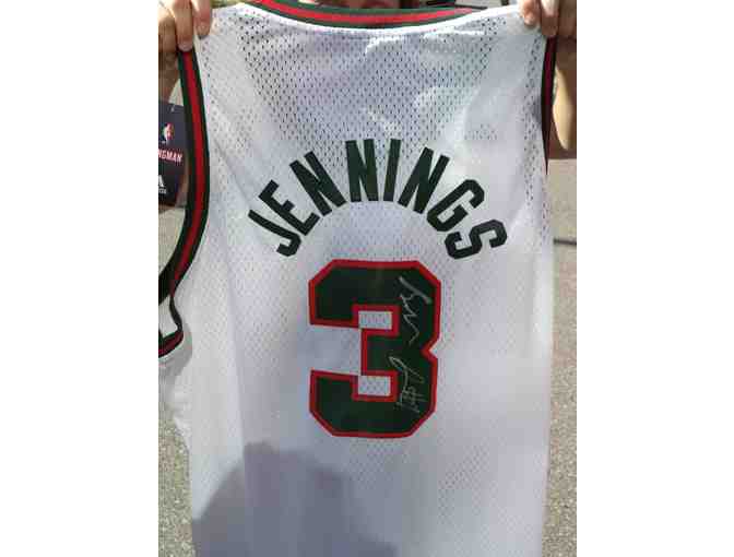 Brandon Jennings autographed Milwaukee Bucks jersey