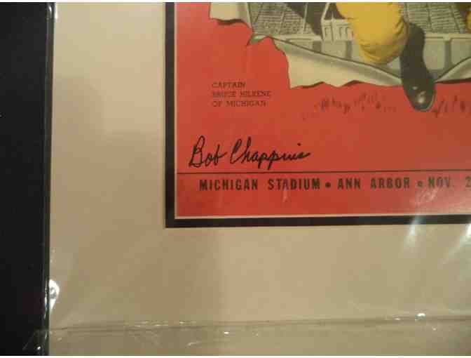 Bob Chappius autographed Michigan 16' x 20' reproduction of 1947 Michigan vs. OSU program