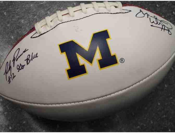 Tyrone Wheatley and Ricky Powers autographed Michigan football