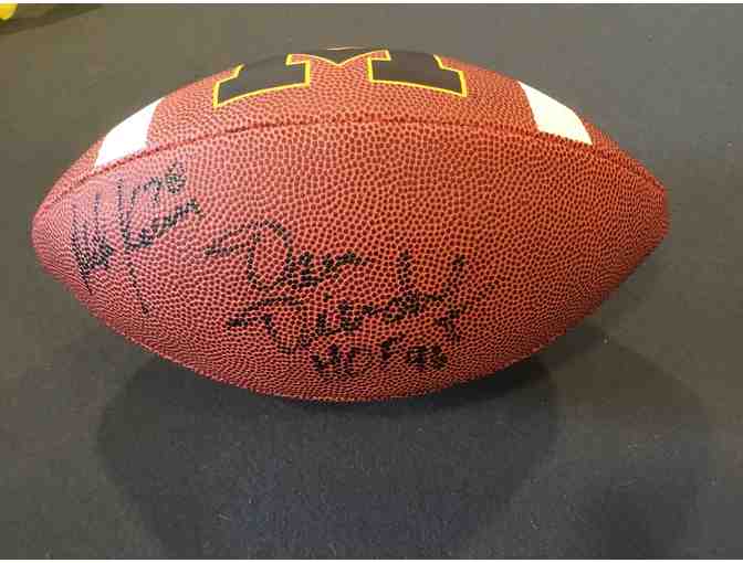 Dan Dierdorf, Mike Kenn and Les Miles autographed Michigan football