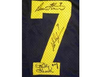 Chad Henne, Drew Henson, Rick Leach autographed Michigan #7 jersey