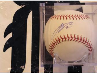 Justin Verlander autographed baseball and Ernie Harwell autographed DVD