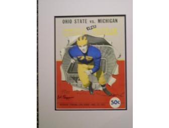 Bob Chappius autographed poster of 1947 Michigan-Ohio State game program