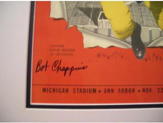 Bob Chappius autographed poster of 1947 Michigan-Ohio State game program