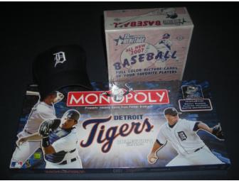 Detroit Tigers Package - Autographed Jim Leyland Tigers hat, Tigeropoly & box of '07 baseball cards