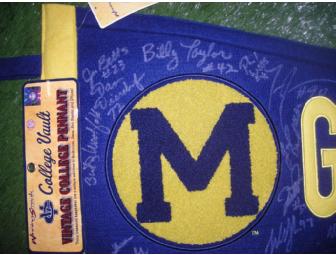 Michigan Pennant - Oversized pennant signed by 13 former Michigan stars.