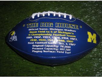Chris Perry autographed blue Michigan Stadium football
