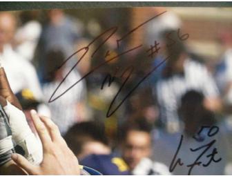 LaMarr Woodley and Larry Foote autographed Brad Mills oversized photograph