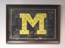WOW! Framed Michigan Flag signed by 46 including Long, A.C., Woodson, Kramer, A-Train, Foote & more!