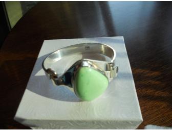 Hand Crafted, Sterling Silver Jadeite Bracelet - Photo 1