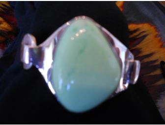 Hand Crafted, Sterling Silver Jadeite Bracelet