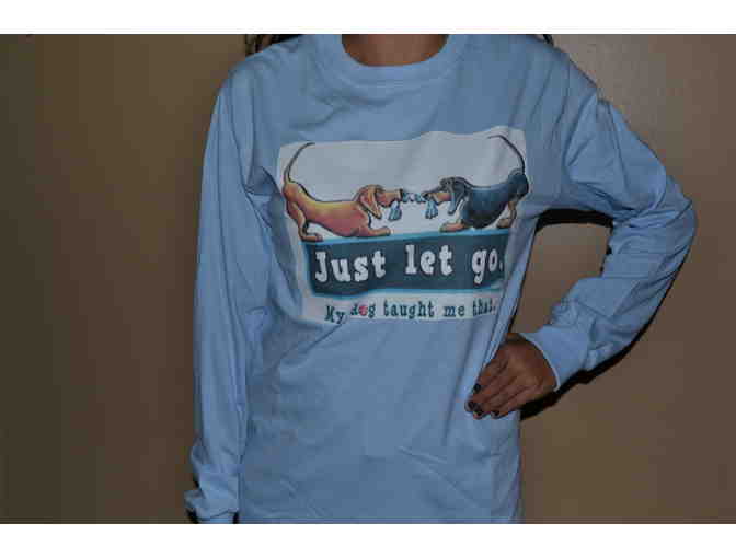 DARLING BABY BLUE T SHIRT--MED --JUST LET IT GO - Photo 1