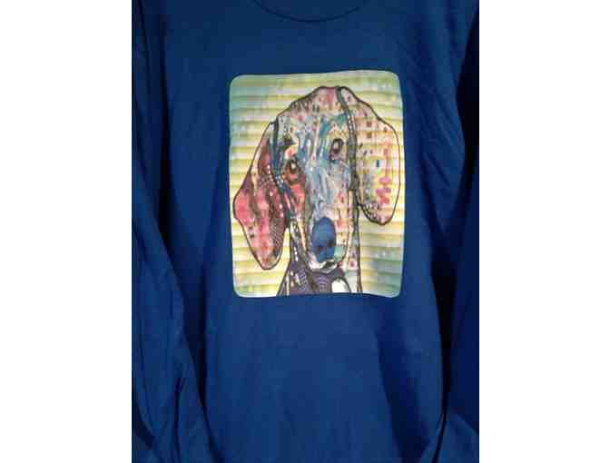 EVERYTHINGS BLUE--ROYAL THAT IS..DECO DACHSHUND SHIRT AND MUG--MED - Photo 1