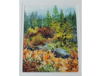Framed Original Watercolor Painting, 'Colorado Autumn' by Cheryl Scott