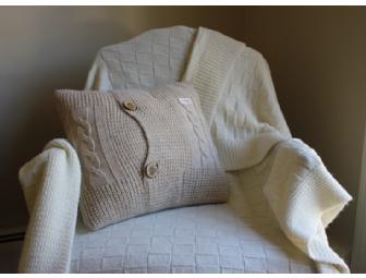 Italian Alpaca and Wool Throw and Decorative Pillow