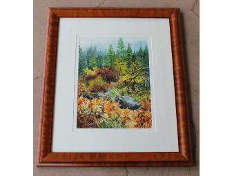Framed Original Watercolor Painting, 'Colorado Autumn' by Cheryl Scott