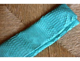 Turquoise Python Clutch by Tyler Alexander