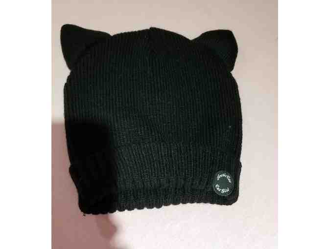 Cat Girl Black Knit Touque - Photo 1