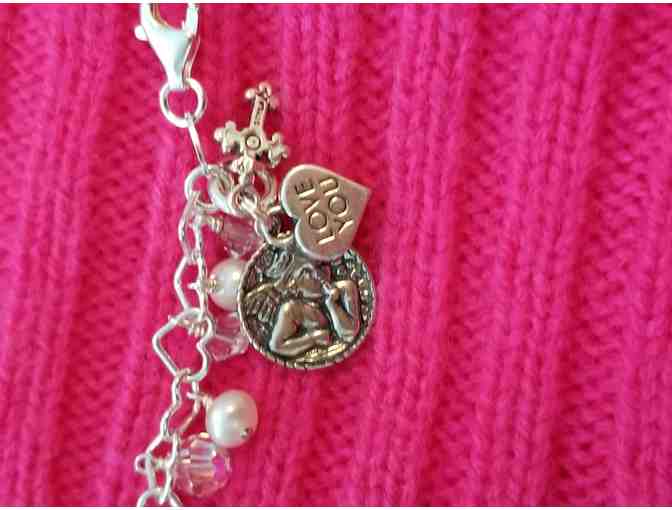 My Little Angel 7.5' Silver Heart Bracelet with Charms