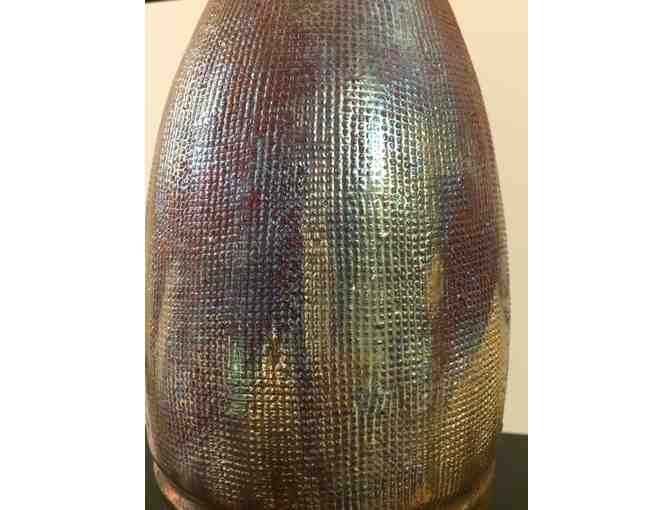 Rich toned raku pottery with stopper