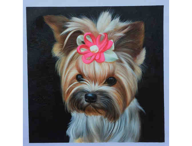 One Custom Hand-Painted pet portrait with frame size 20x24