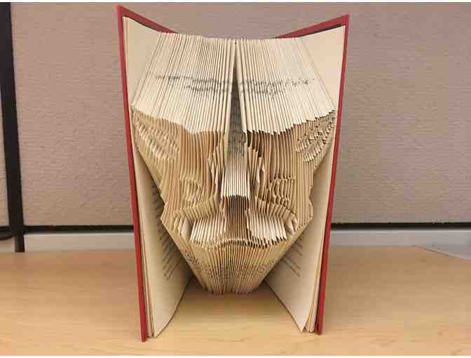 Carved Book Art "Dog 3" - Photo 1