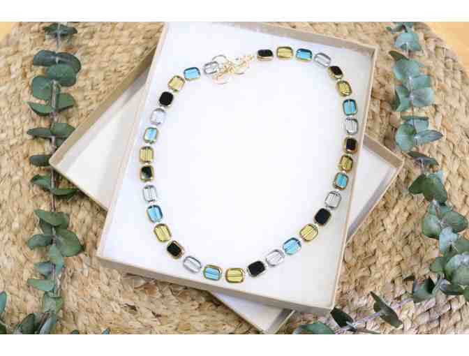 Glass Tile Bead Necklace