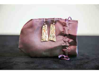 Ken and Barbara Newman Sterling, Copper & Shakudo Earrings