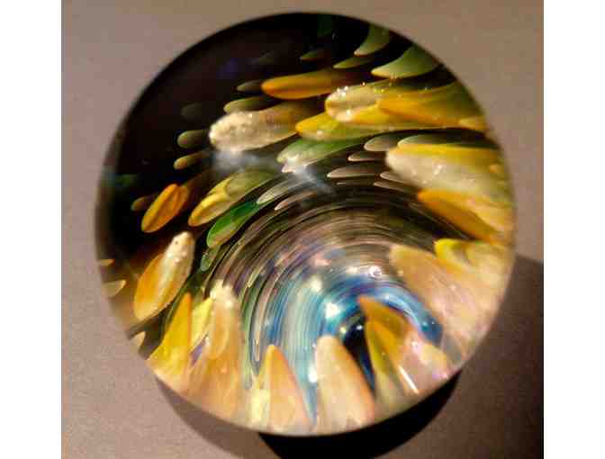 Handblown Glass Mega Marble Fumed with 24 Karat Gold and Pure Silver