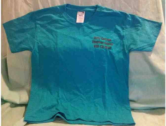 Teal Blue Youth Medium Kitty Cottage T-Shirt