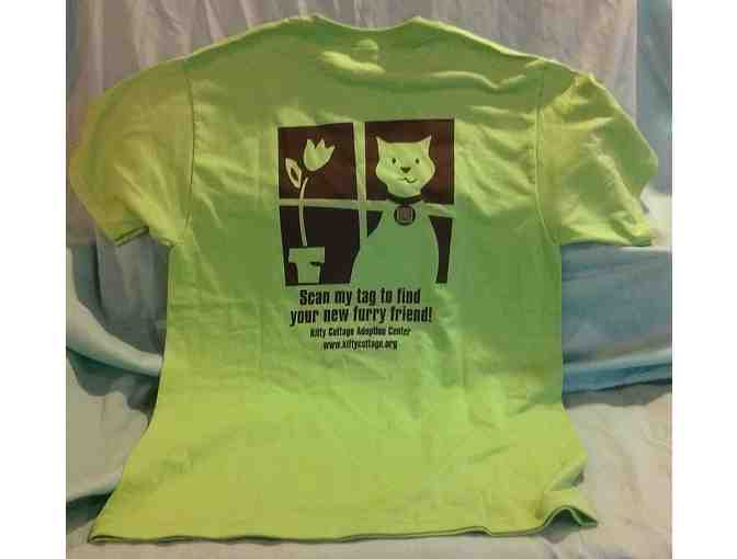 Lime Green Kitty Cottage T-Shirt - Adult Medium