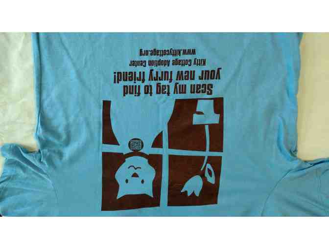 Ladies' Blue Medium Kitty Cottage V-Neck T-Shirt