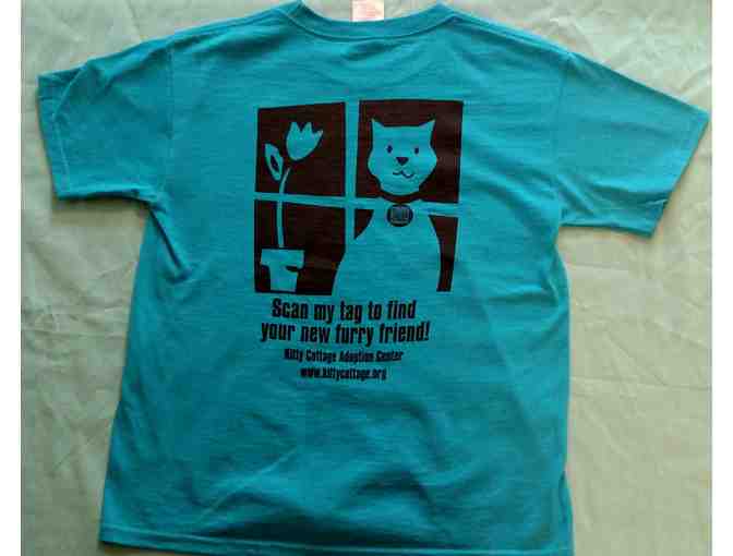 Youth Medium Kitty Cottage T-Shirt in Teal