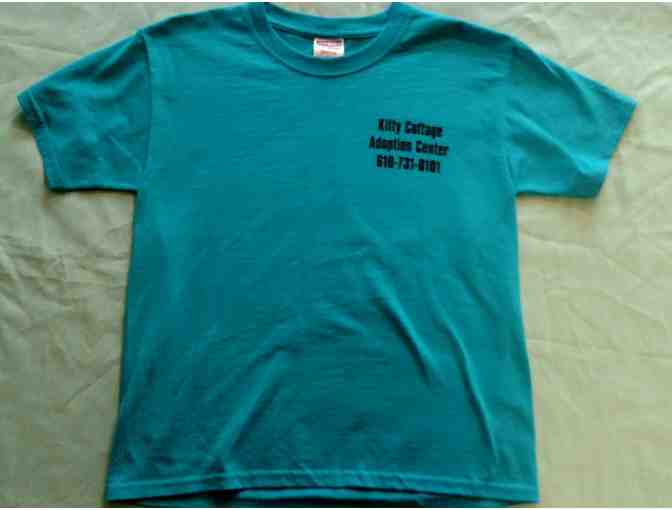 Youth Medium Kitty Cottage T-Shirt in Teal