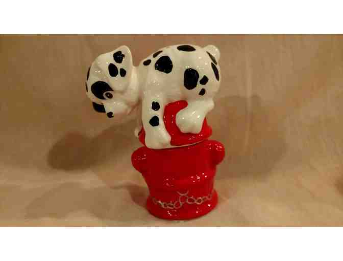 Salt & Pepper Shaker Set with Dalmatian Puppy on Fire Hydrant