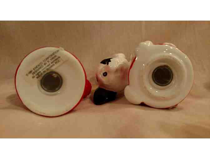 Salt & Pepper Shaker Set with Dalmatian Puppy on Fire Hydrant