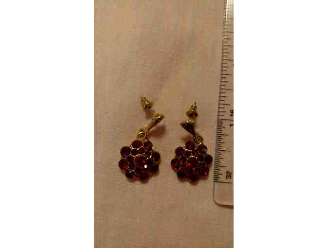 Red Flower-Shaped Earrings