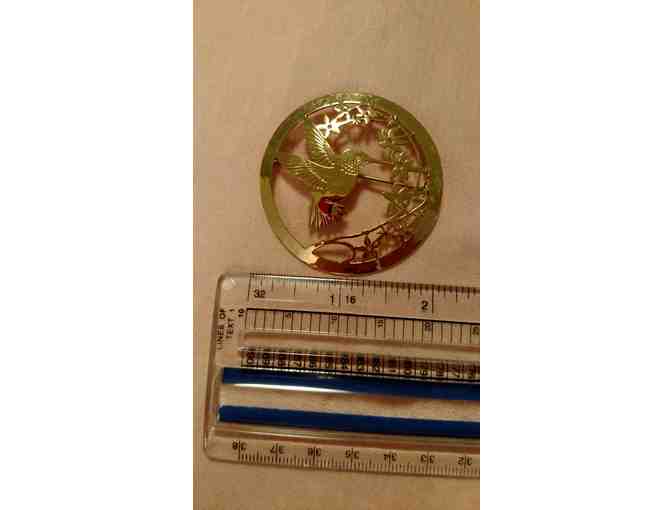 Gold-Colored Hummingbird Pin