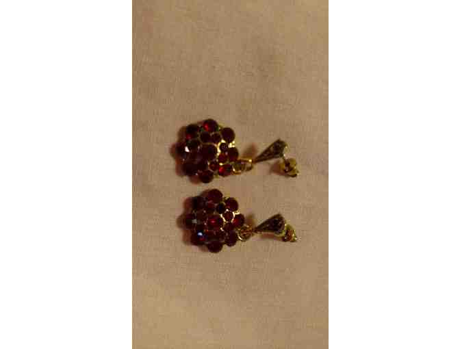 Red Flower-Shaped Earrings