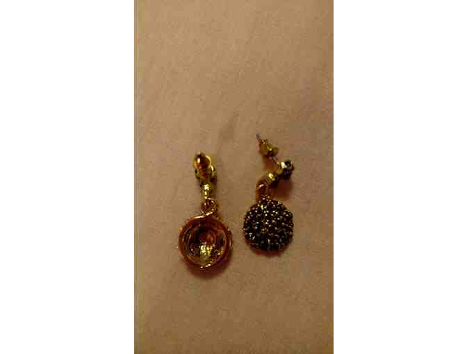 Purple Stone Round Drop Earrings