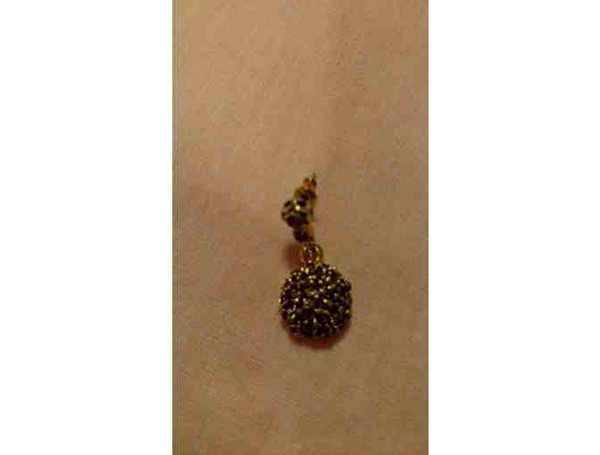 Purple Stone Round Drop Earrings