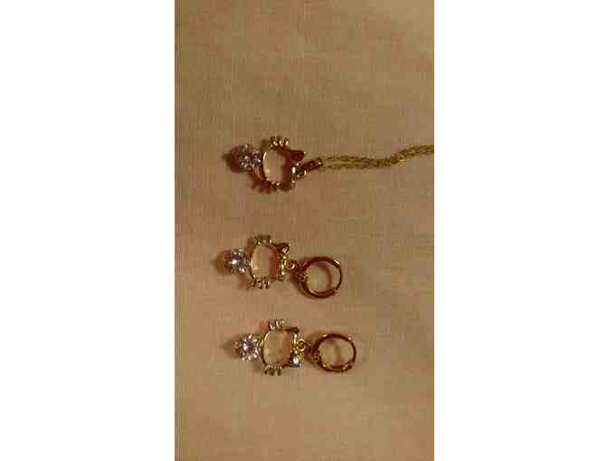 Cat Earrings and Necklace Set